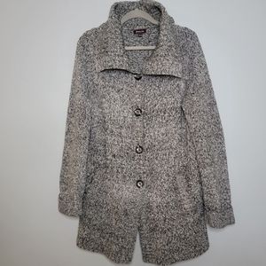Dahlia XL Grey Knit Long Button Up Jacket